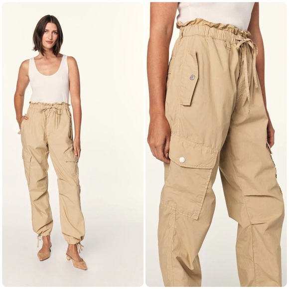 AMO Oatmeal Parachute Cargo Pants Size Medium - Picture 1 of 13